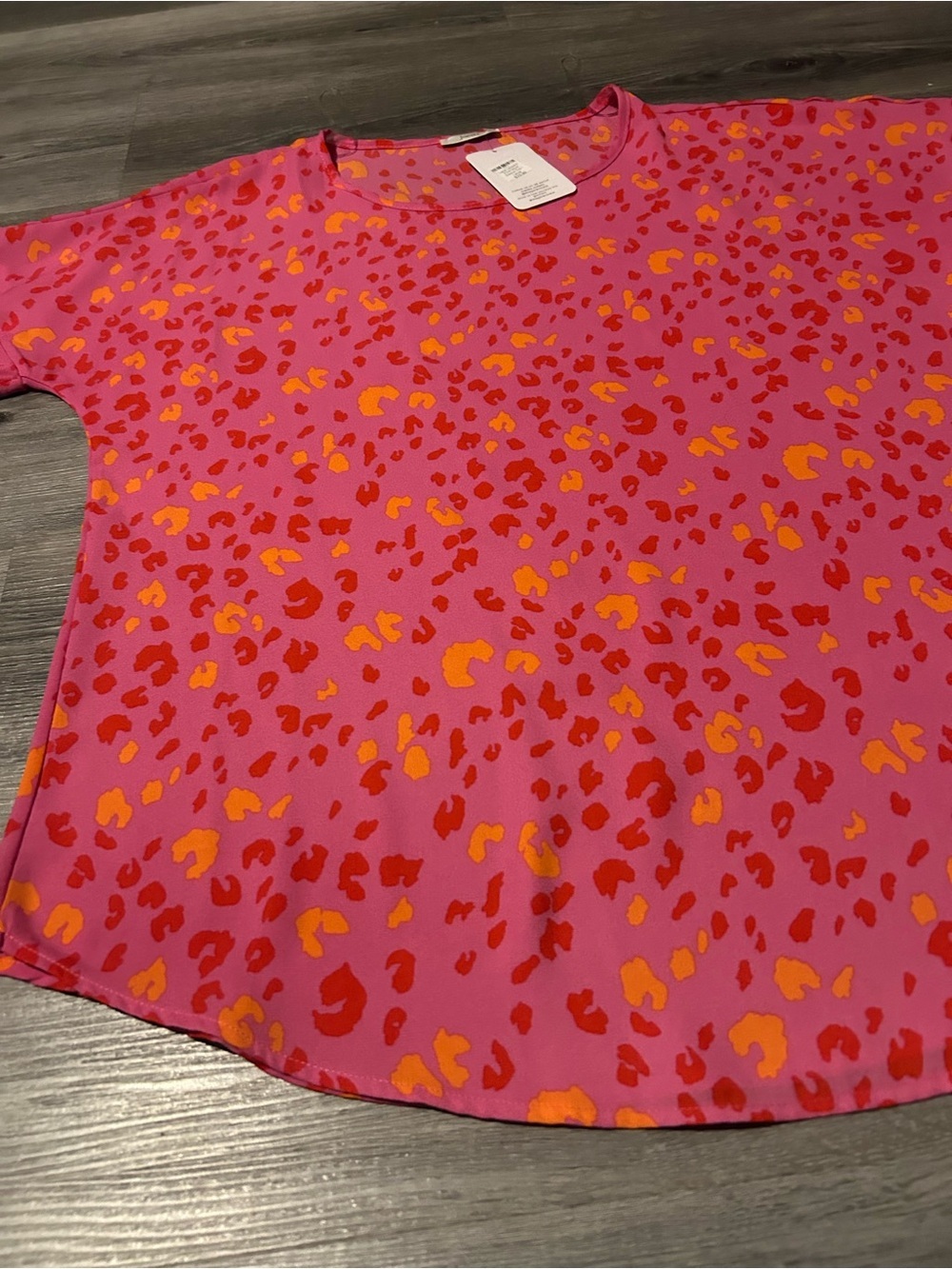 Pink Animal Print Short Sleeve Top - Picture 4 of 8